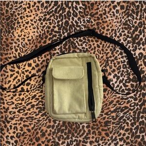 Beige Corduroy Crossbody Bag